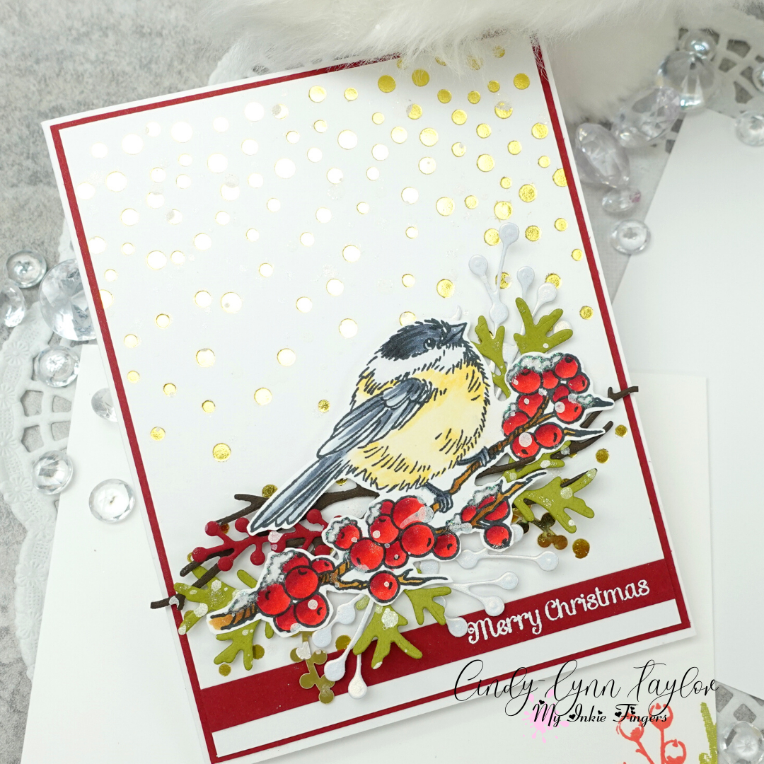 Foiled Chickadee Christmas Card | My Inkie Fingers within Christmas Cards On Sale