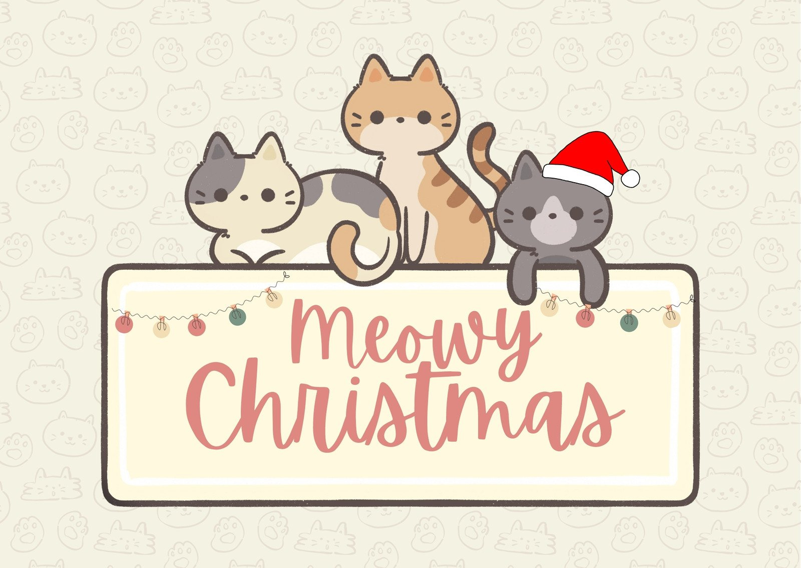 Free Cat Christmas Card Templates To Edit And Print | Canva within Christmas Cards With Cats