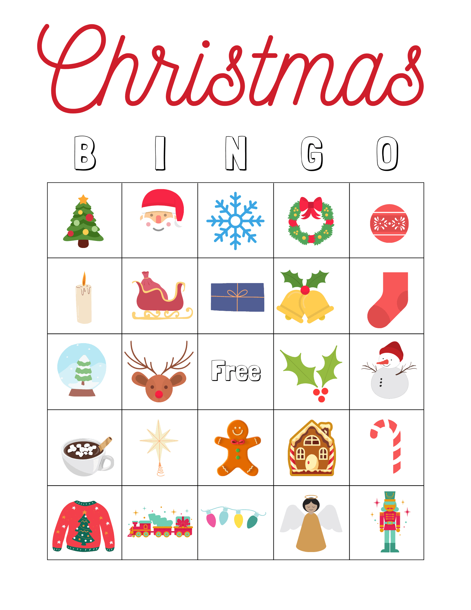 Free Christmas Bingo For Kids - Arinsolangeathome inside Christmas Bingo Cards Print Free