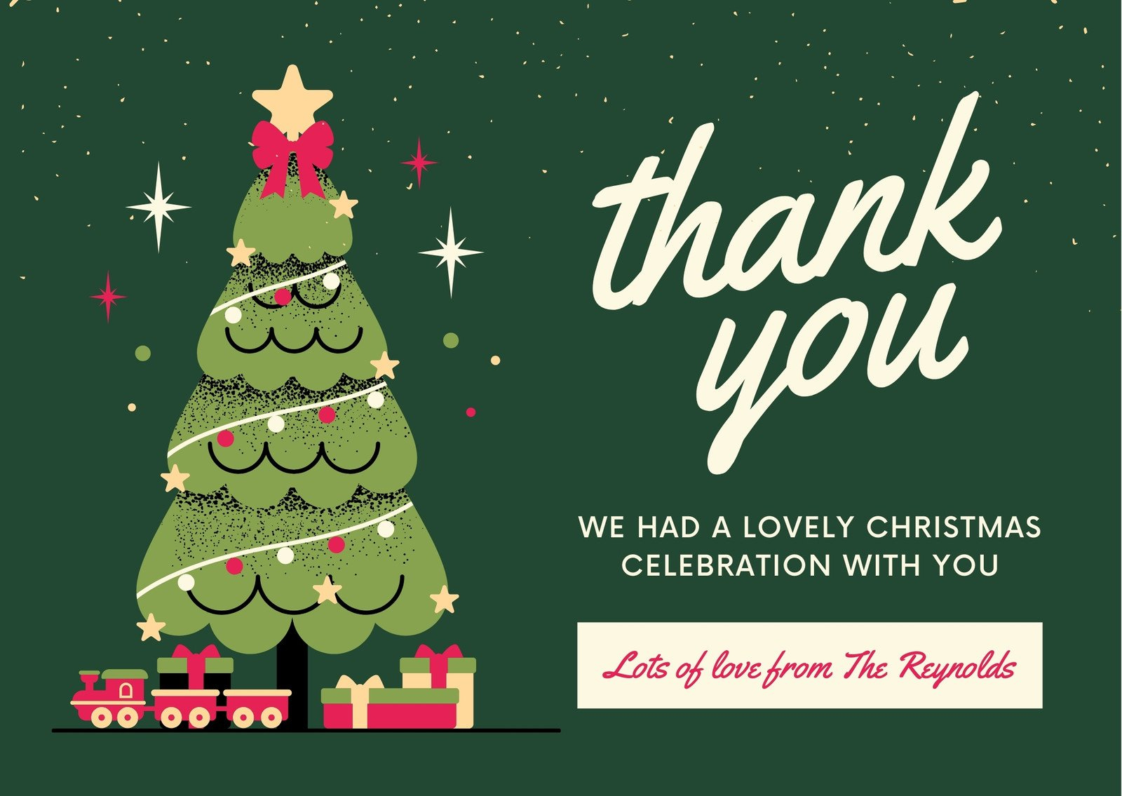 Free Custom Printable Christmas Thank You Card Templates | Canva inside Christmas Thank You Cards