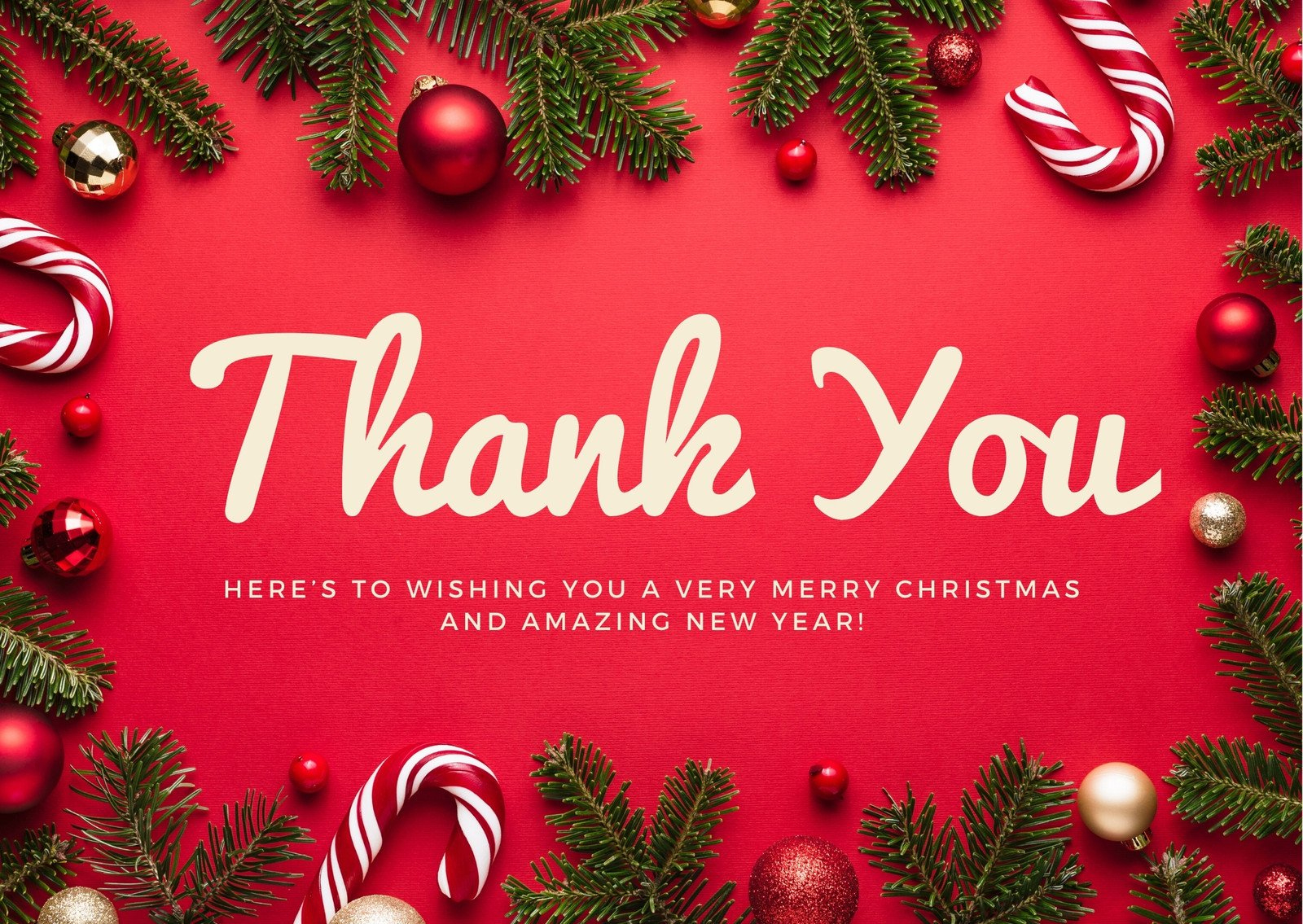 Free Custom Printable Christmas Thank You Card Templates | Canva throughout Christmas Thank You Cards