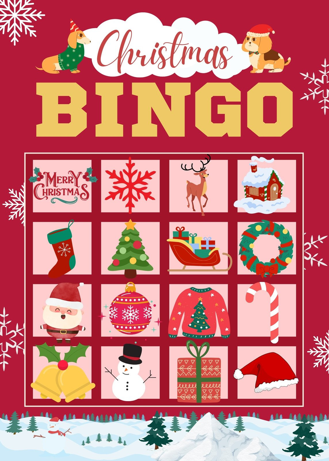 Free Printable Christmas Bingo Card Templates | Canva inside Christmas Bingo Cards Print Free