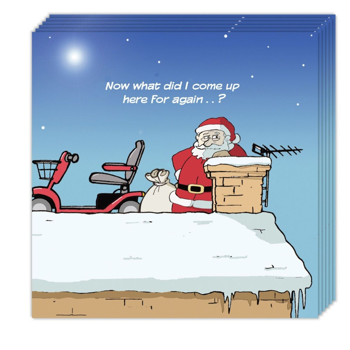 Funny Christmas Card Pack Of 8 Senior Santa - Funny Christmas Card throughout Christmas Cards Christmas Cards