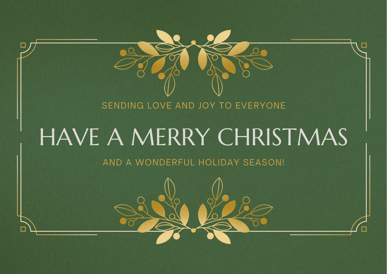 Gold White And Green Elegant Classy Christmas Greetings Ecard inside Free ECards Christmas Cards