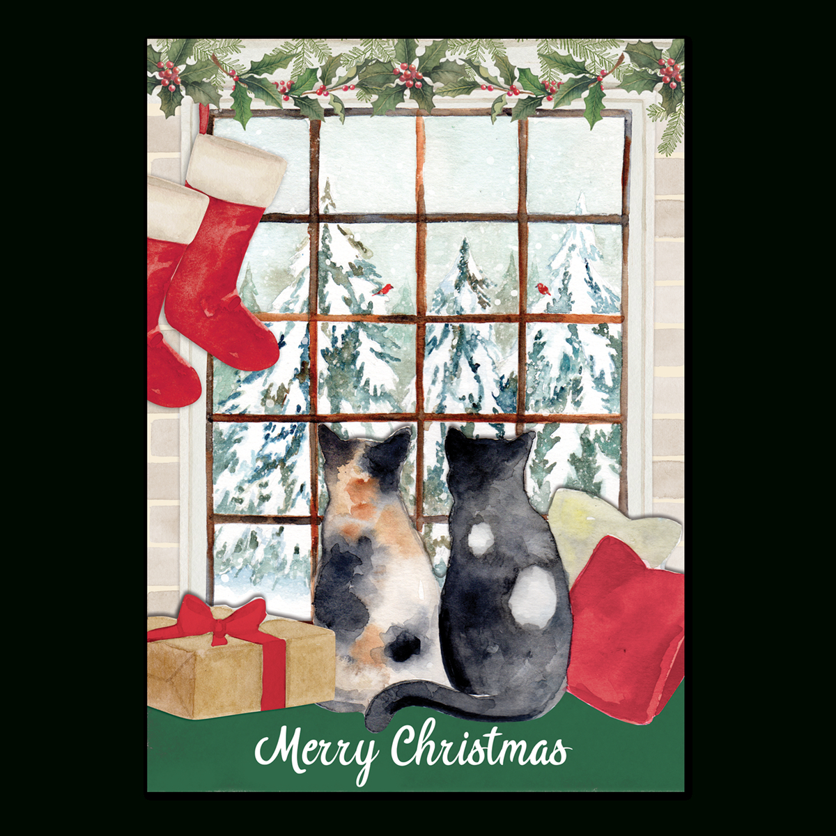 Holiday Christmas Cats Boxed Holiday Cards - Punch Studio regarding Cat Holiday Cards Christmas