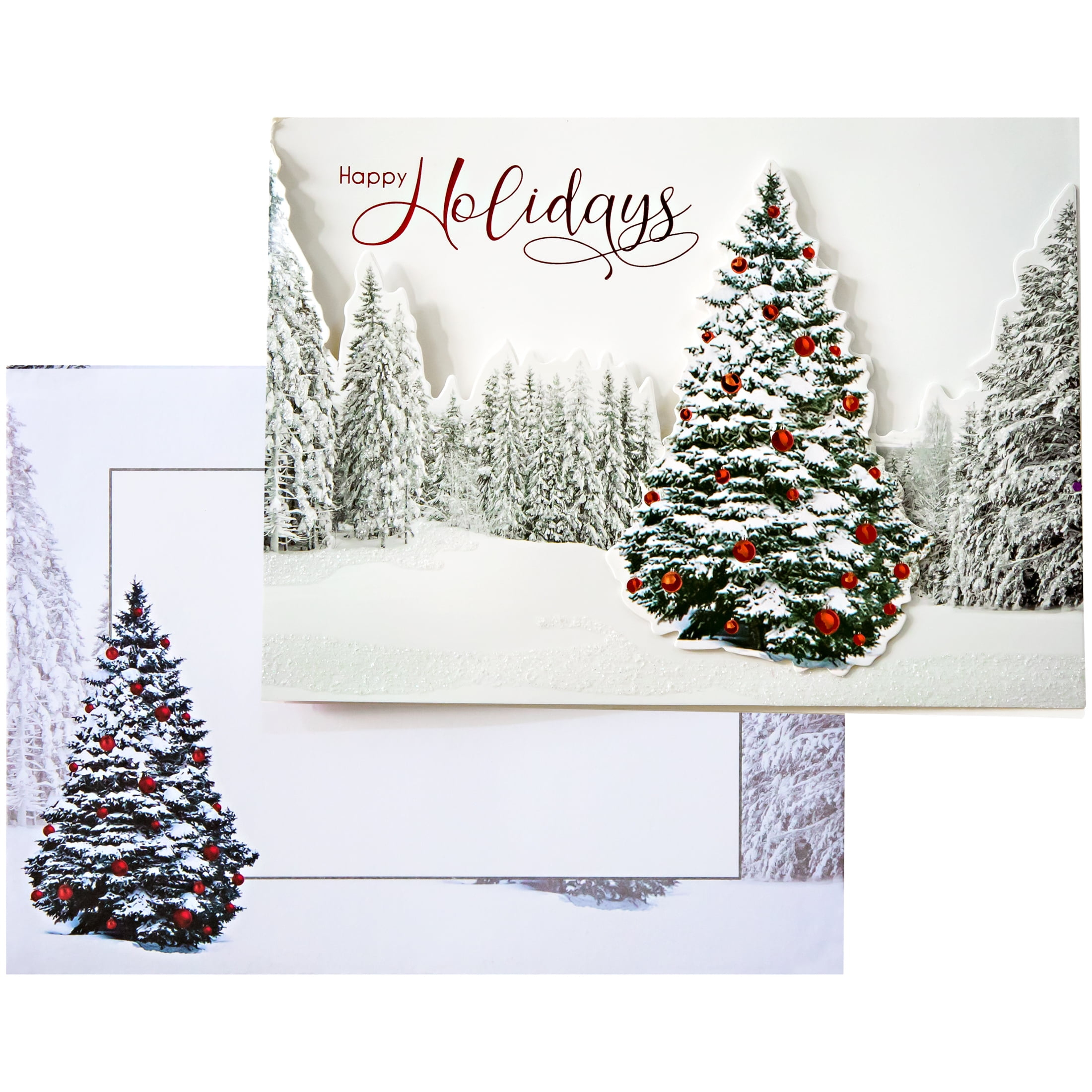 Holiday Time Deluxe Traditional Boxed Christmas Cards, White And for Boxed Christmas Cards Clearance