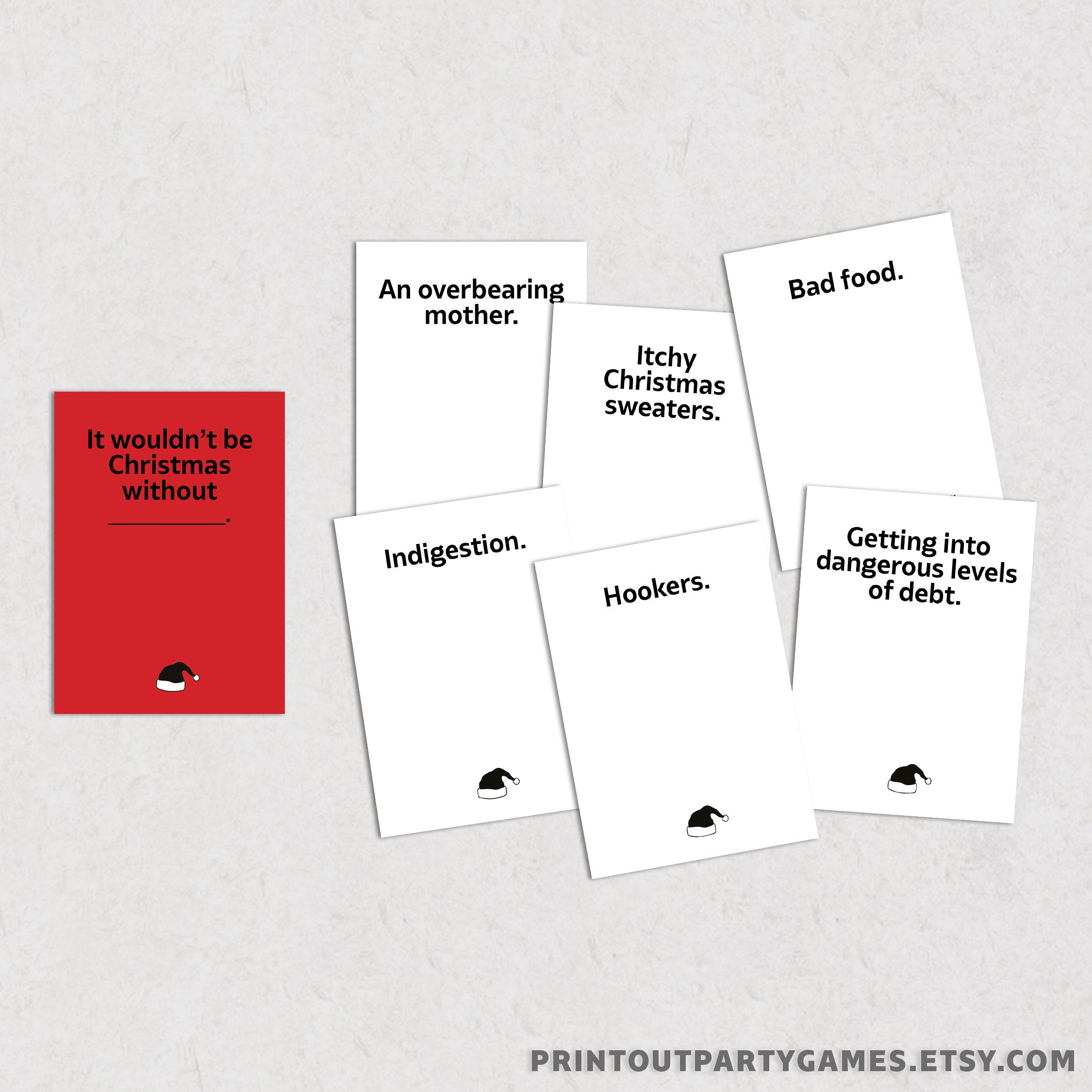 Humans Against Christmas Game, Funny Printable Holiday Card Game for Cards Against Humanity Christmas