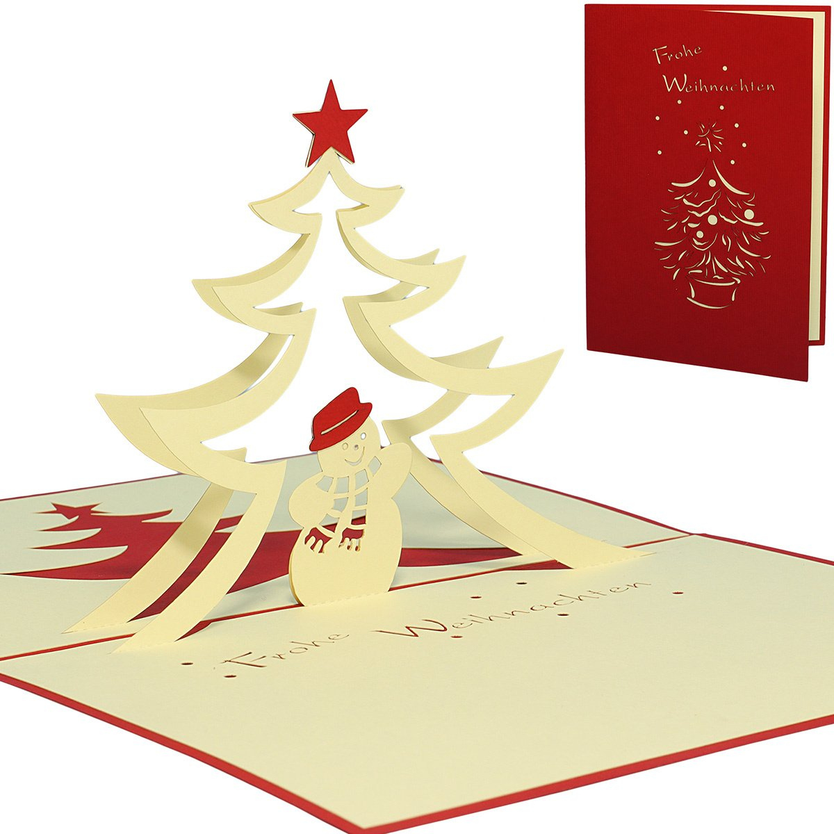 Linpopup® 3D Christmas Card Christmas Tree And Snowman throughout Cards Christmas Pop Up