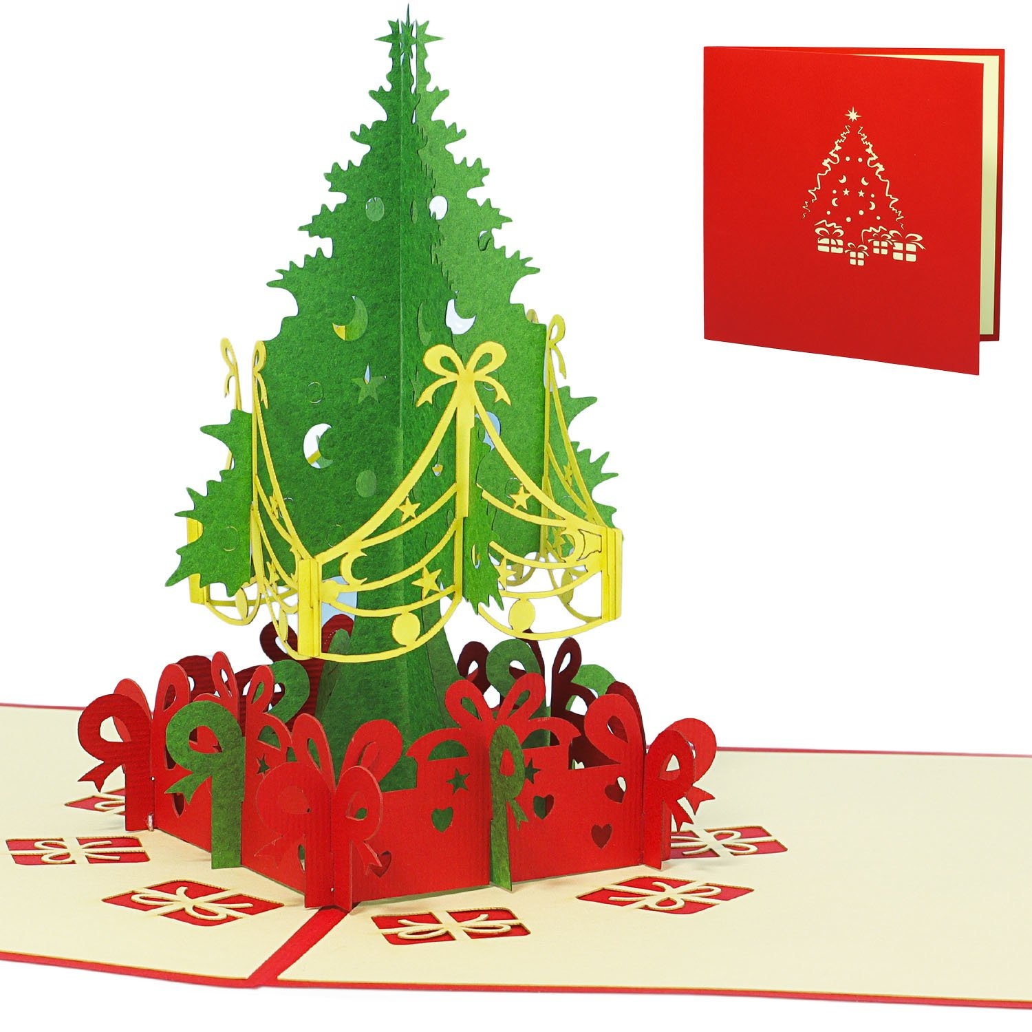 Linpopup® 3D Karte, Weihnachtskarte, Weihnachtsbaum Geschenke with regard to Christmas Tree Christmas Cards