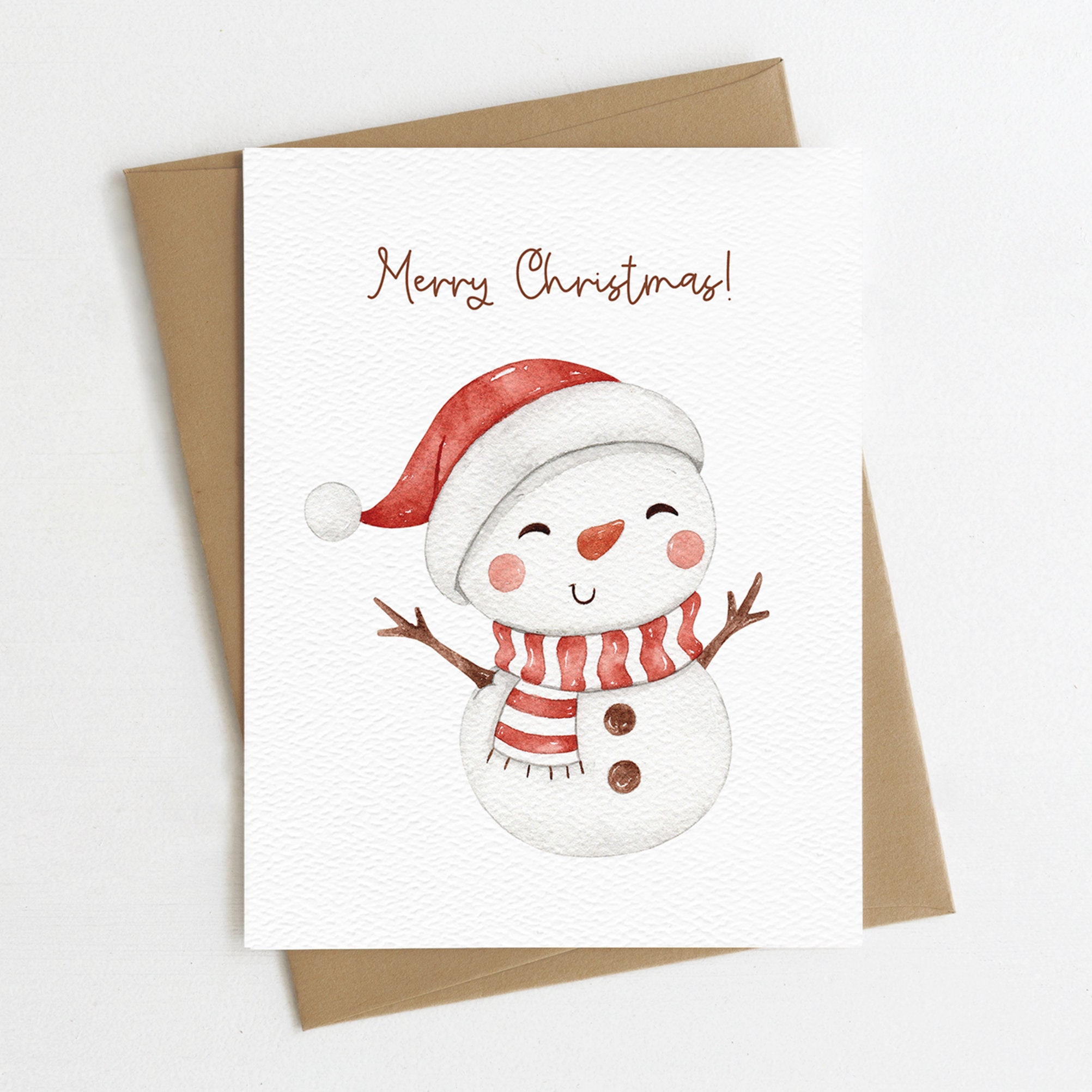 Merry Christmas Card | Eco Friendly Christmas Card Or Card Set | Snowman Christmas Card | Cute Christmas Card with regard to Cute Cards For Christmas