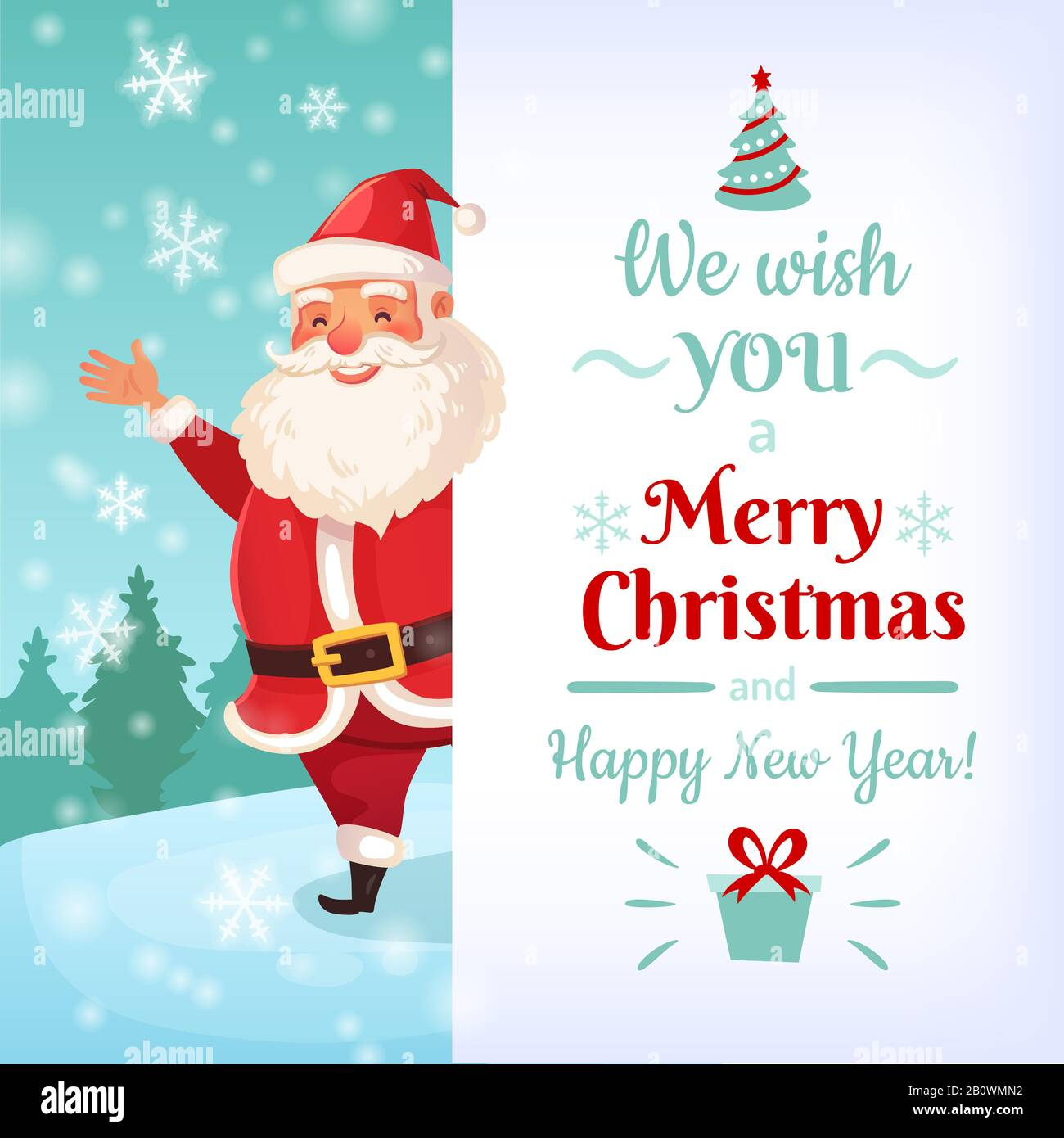 Merry Christmas Card. Santa Claus Greeting Cards Template, Winter inside Merry Christmas From Cards