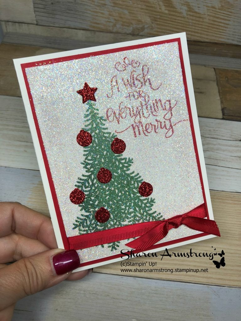 No Shed Glitter On Christmas Greeting Card - Tx Stampin&amp;#039; Sharon inside Christmas Cards Greeting Ideas