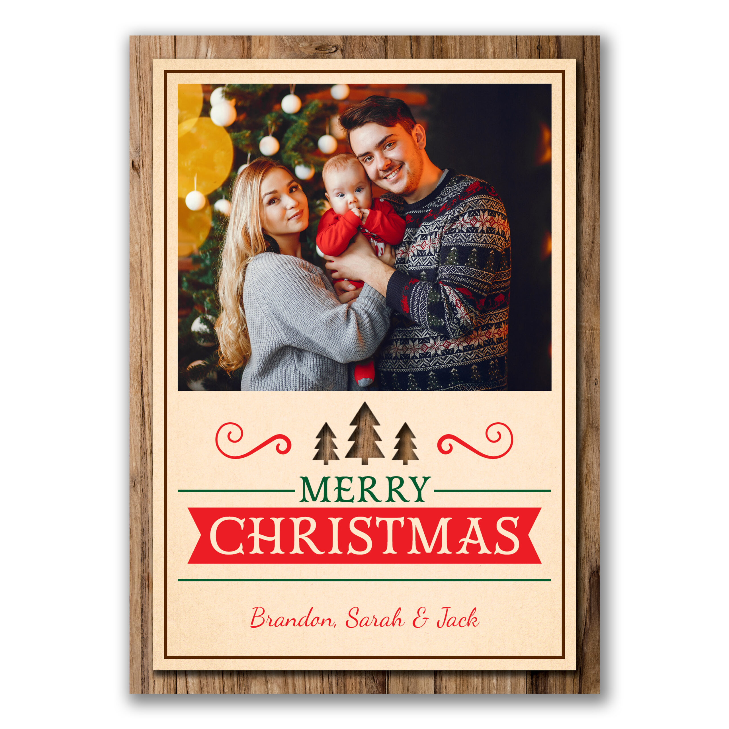 P-54 Personalized Christmas Card throughout Custom Photo Christmas Cards