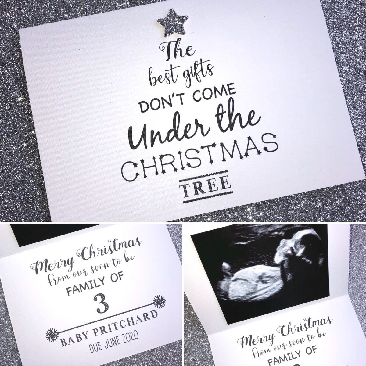 Personalised Christmas Pregnancy Announcement Card/Baby with regard to Christmas Cards Pregnancy Announcement