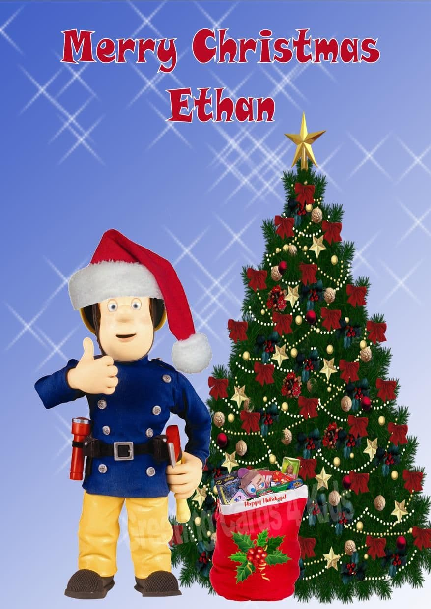 Personalised Fireman Sam Christmas Card 2 intended for Sam&amp;amp;#039;s Christmas Cards Images