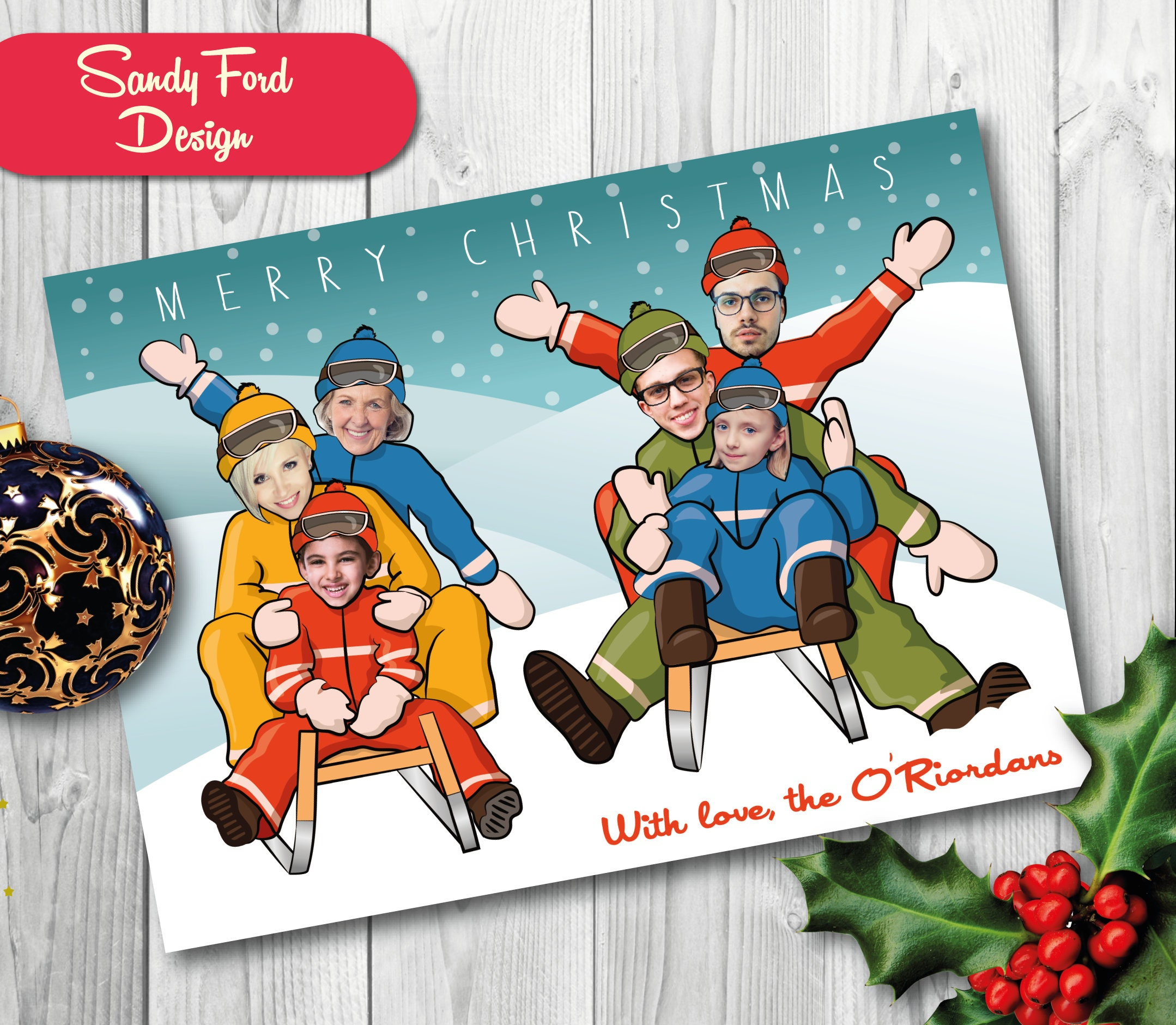 Personalized Family Christmas Card, Funny Photo Christmas Card for Funny Photo Christmas Cards