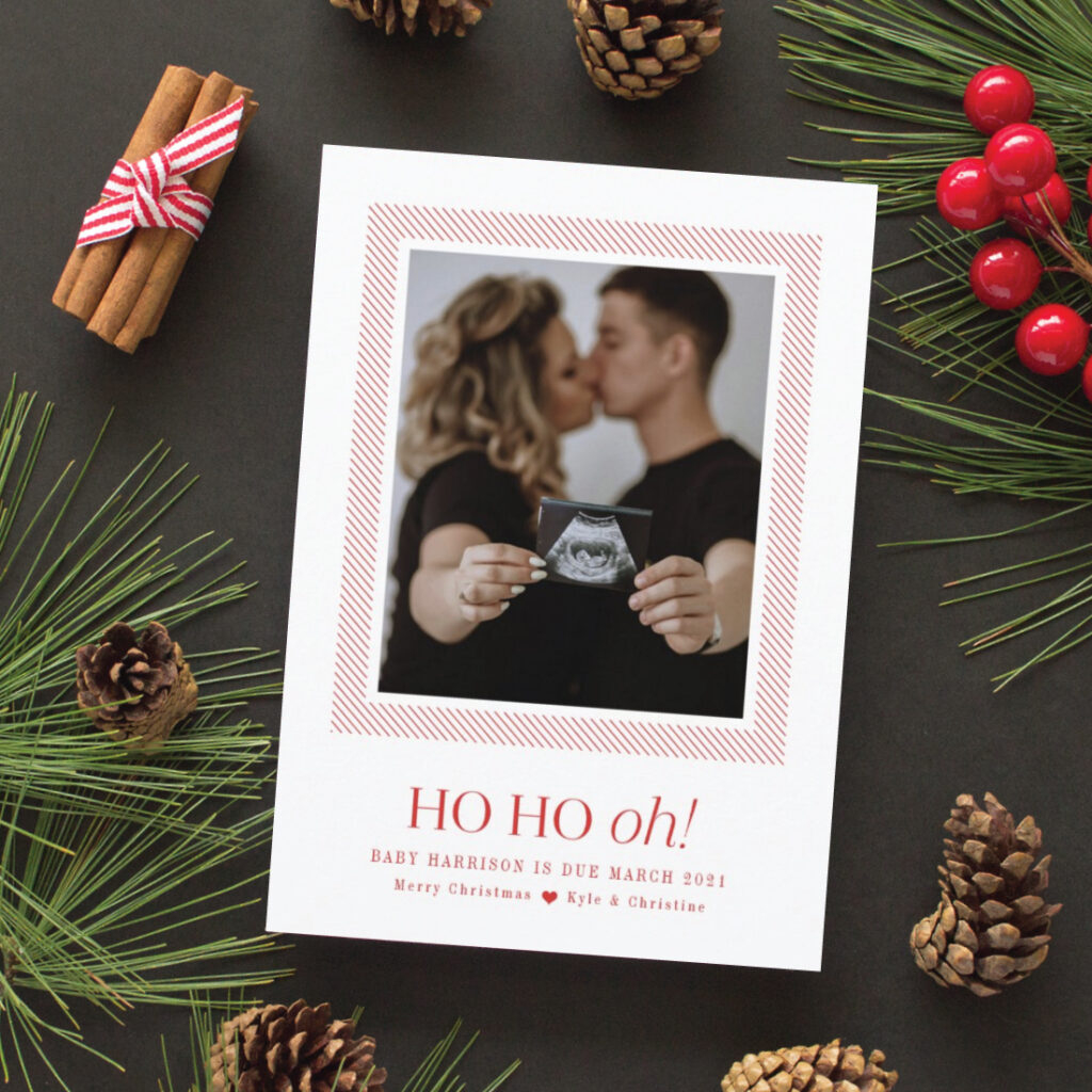 Pregnancy Announcement Christmas Cards 2021 - Banter And Charm for Pregnancy Announcement in Christmas Cards