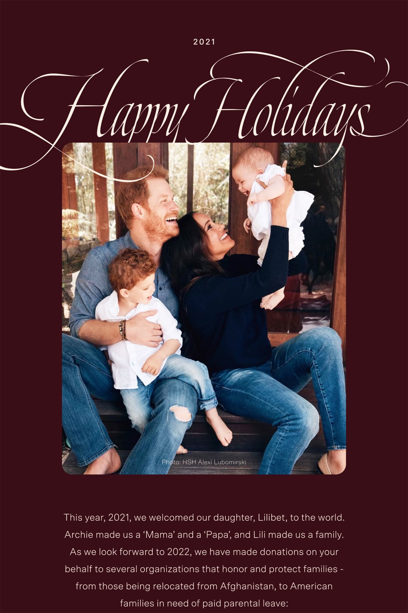 Prince Harry And Meghan Offer First Photo Of Their Daughter In with regard to Prince Harry Christmas Cards