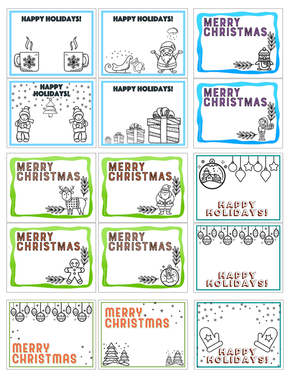 Printable Christmas Cards – Esl Flashcards with regard to Christmas Cards To Print