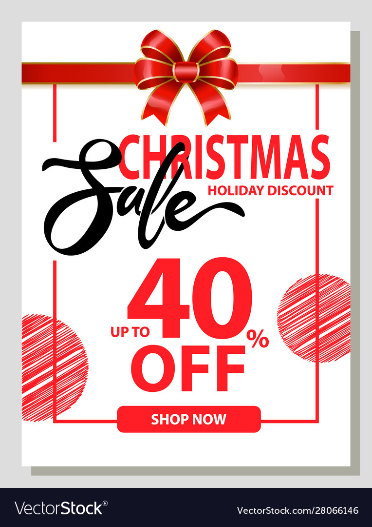 Shopping Christmas Sale Big Discount Card Vector Image throughout Discount Photo Cards Christmas