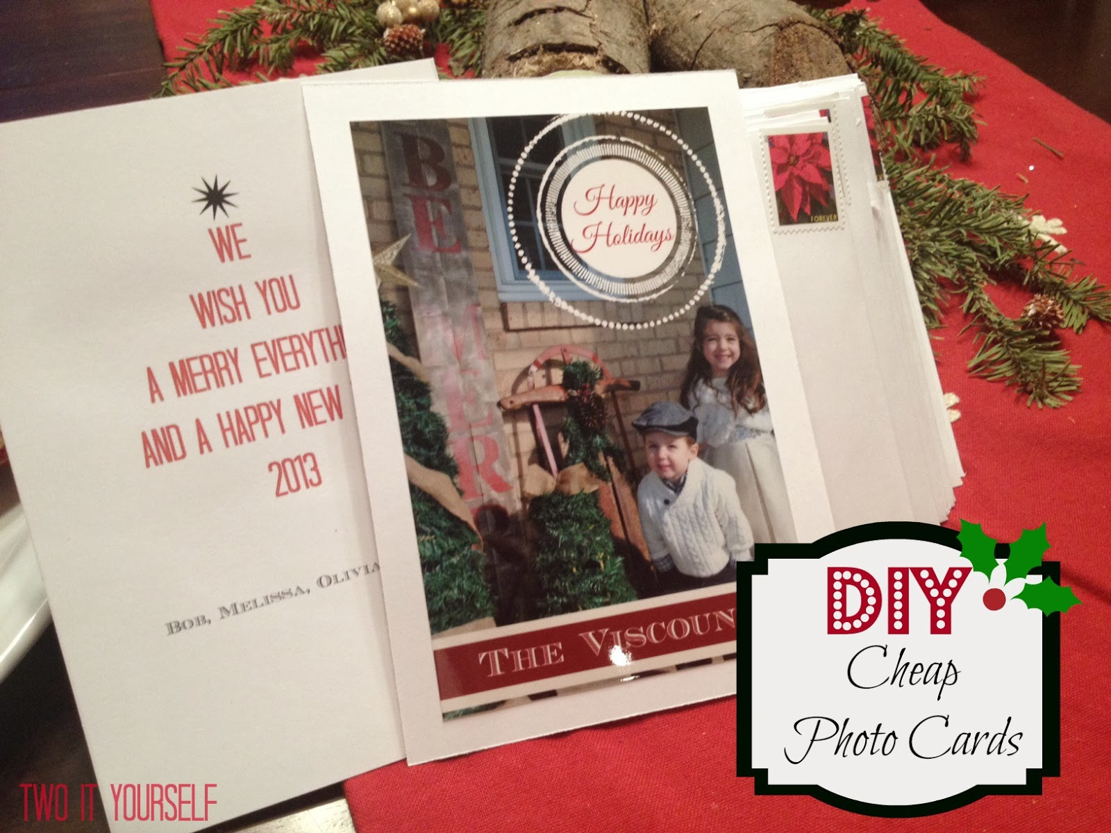 Two It Yourself: Diy Cheap Photo Cards For Christmas for Cheap Photo Christmas Cards