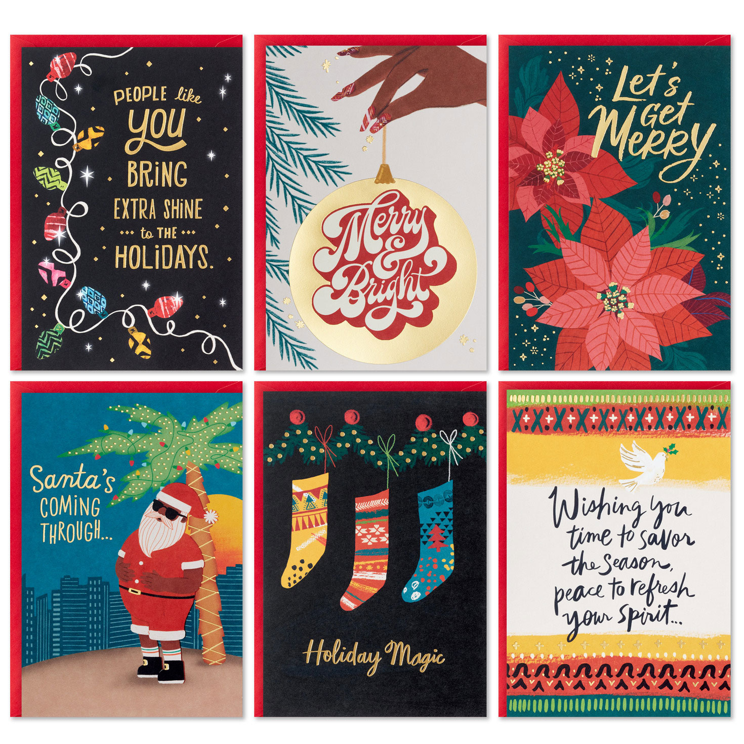 Vibrant Holidays Boxed Christmas Cards Assortment, Pack Of 24 with Boxed Christmas Cards Hallmark