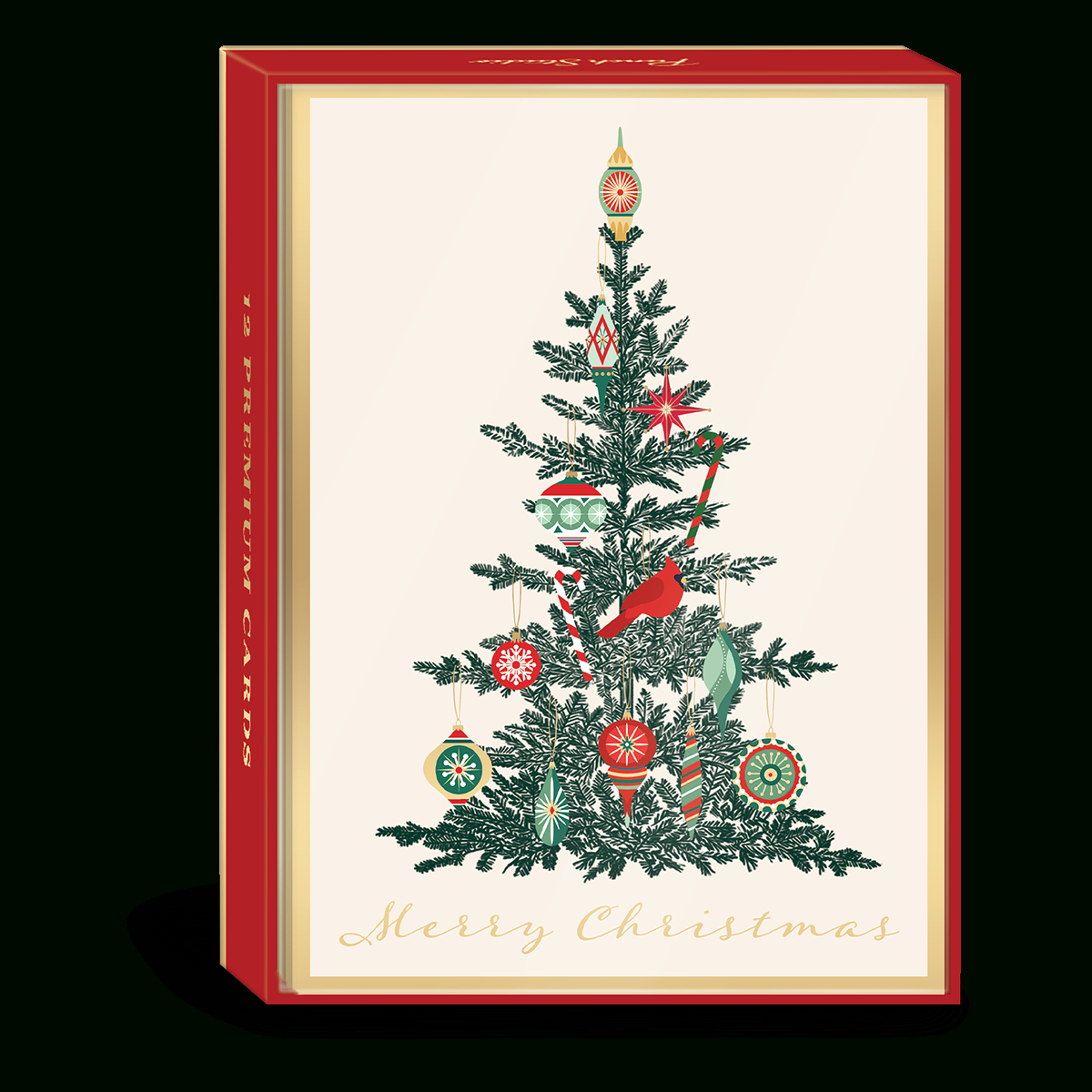 Vintage Christmas Tree Boxed Holiday Cards - Punch Studio throughout Vintage Style Christmas Cards