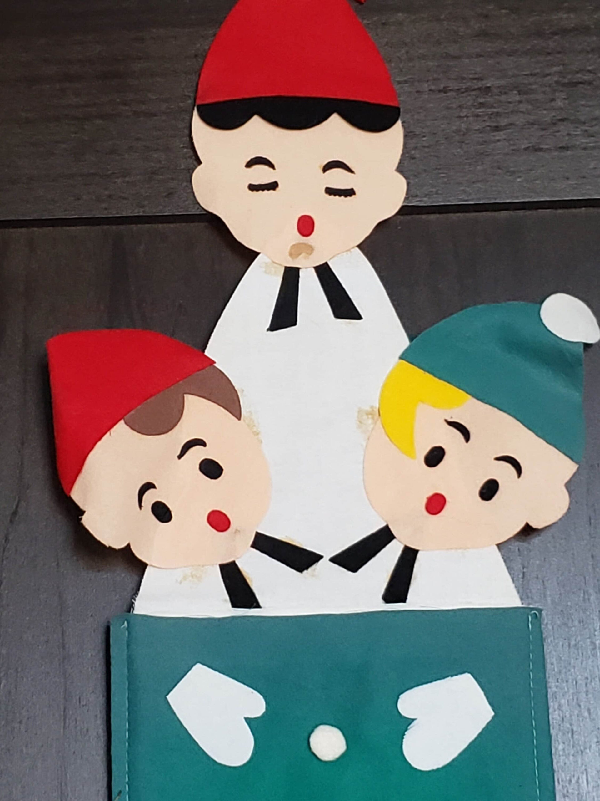 Vintage Felt Carolers Or Choir Boys Holiday Card Holder Wall regarding Antique Christmas Felt Cards Holder Choir Boys Pockets