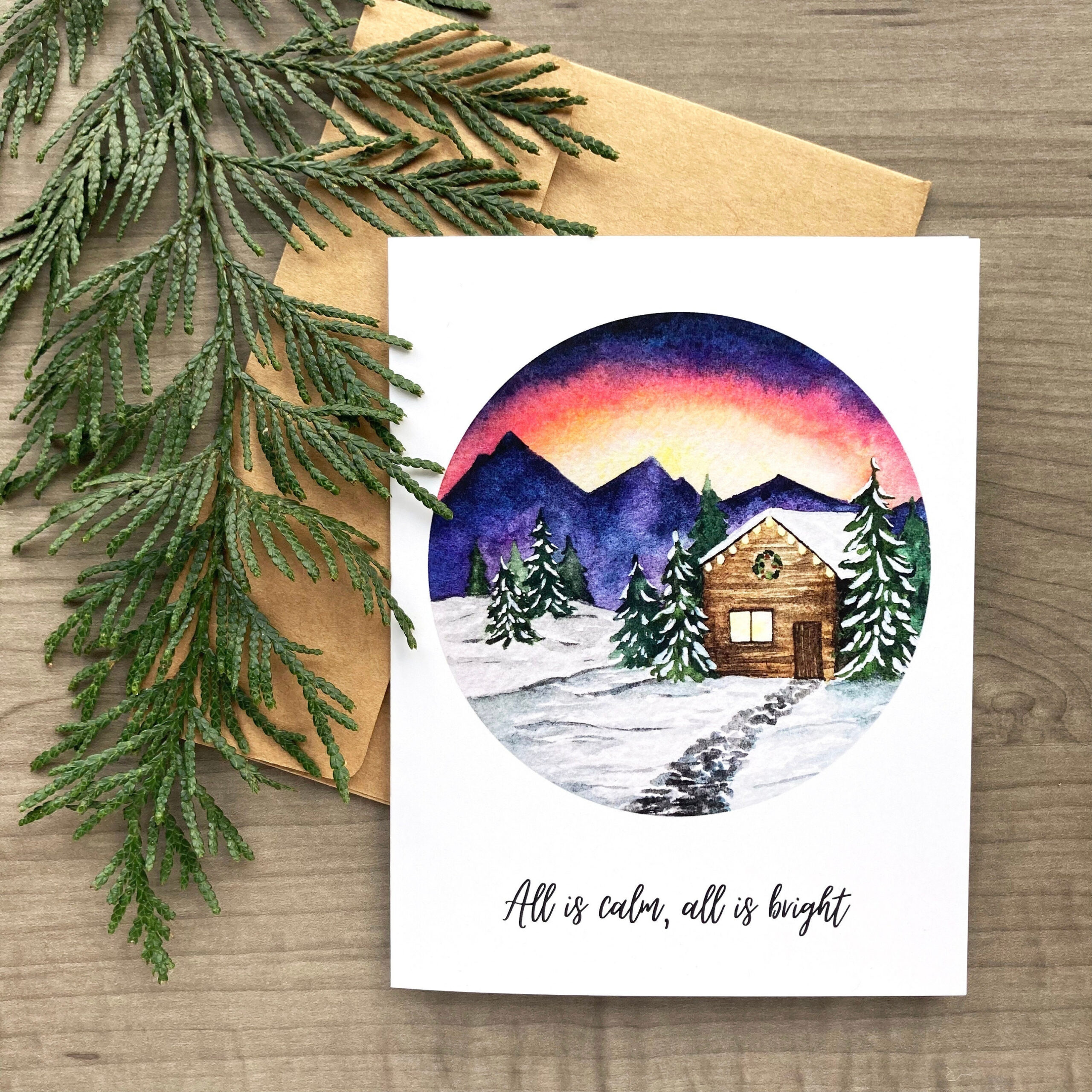 Watercolor Christmas Cards, Christian Christmas Card, Winter regarding Watercolor Christmas Cards Ideas