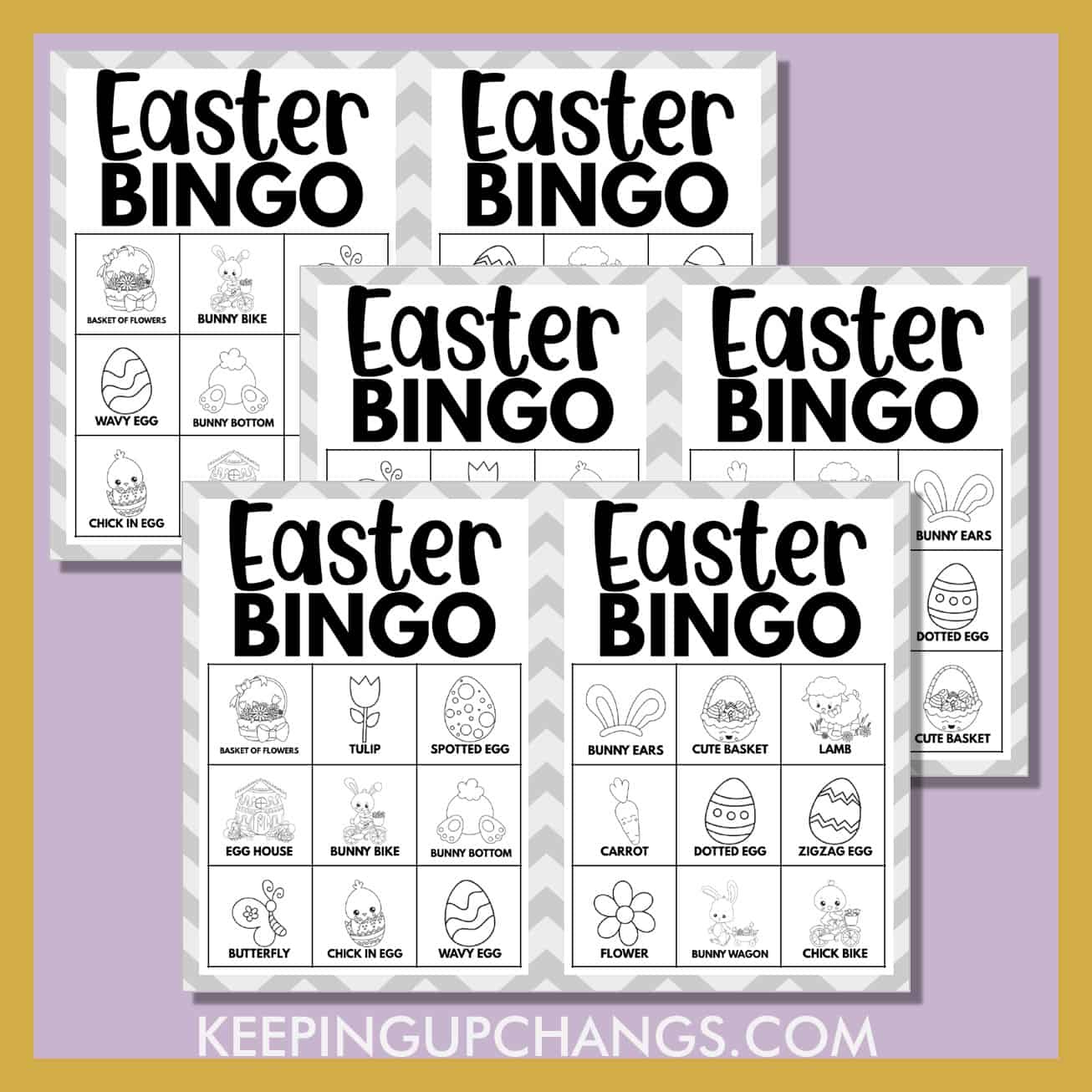 Easter Bingo Black White Pictures &amp;amp; Words (3X3 Grid) [Free Printable!] within Free Printable Easter Bingo Cards Elementary Level