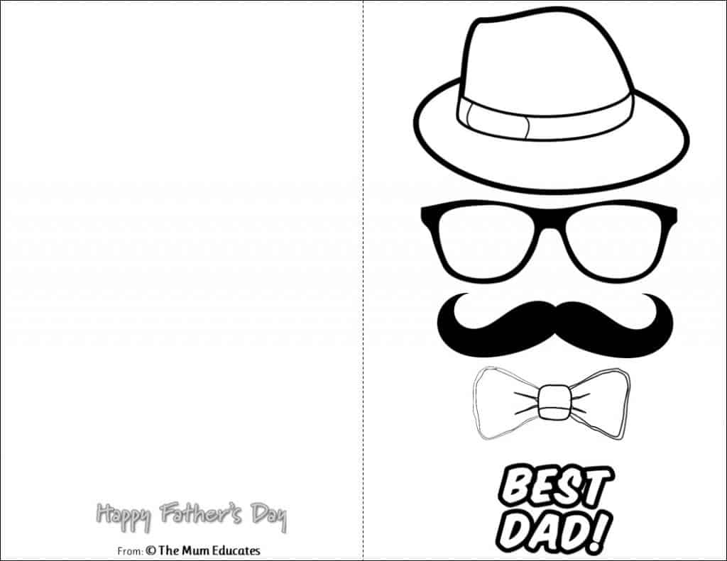 10 Free Father&amp;#039;S Day Cards - Fun Colouring Cards - The Mum Educates throughout Free Printable Father&amp;amp;#039;s Day Cards To Make For Grade 4