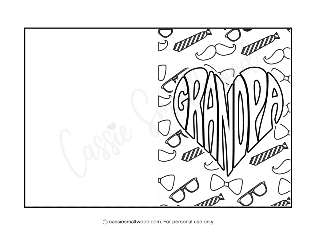 21 Cute Free Printable Father&amp;#039;S Day Cards To Color - Cassie Smallwood for Printable Coloring Father And Grandpaw Day Card