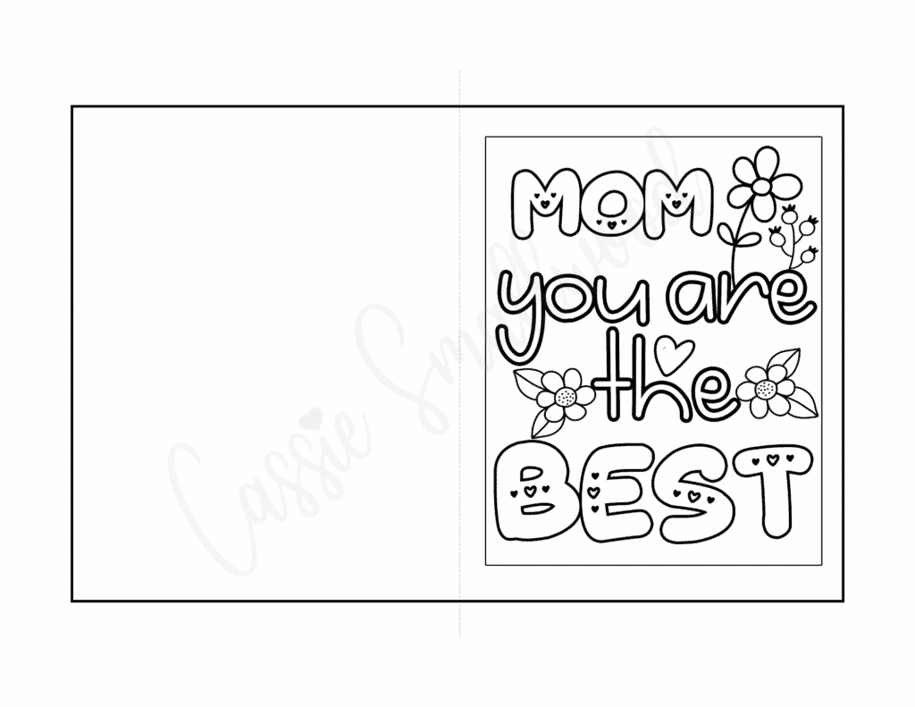 26 Unique Printable Mother&amp;#039;S Day Cards To Color {Pdf} - Cassie inside Foldable Printable Mothers Day Card From Father