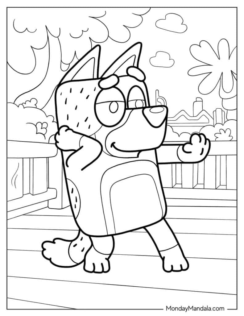 36 Bluey Coloring Pages (Free Pdf Printables) with regard to Bluey Father&amp;amp;#039;s Day Card Printable