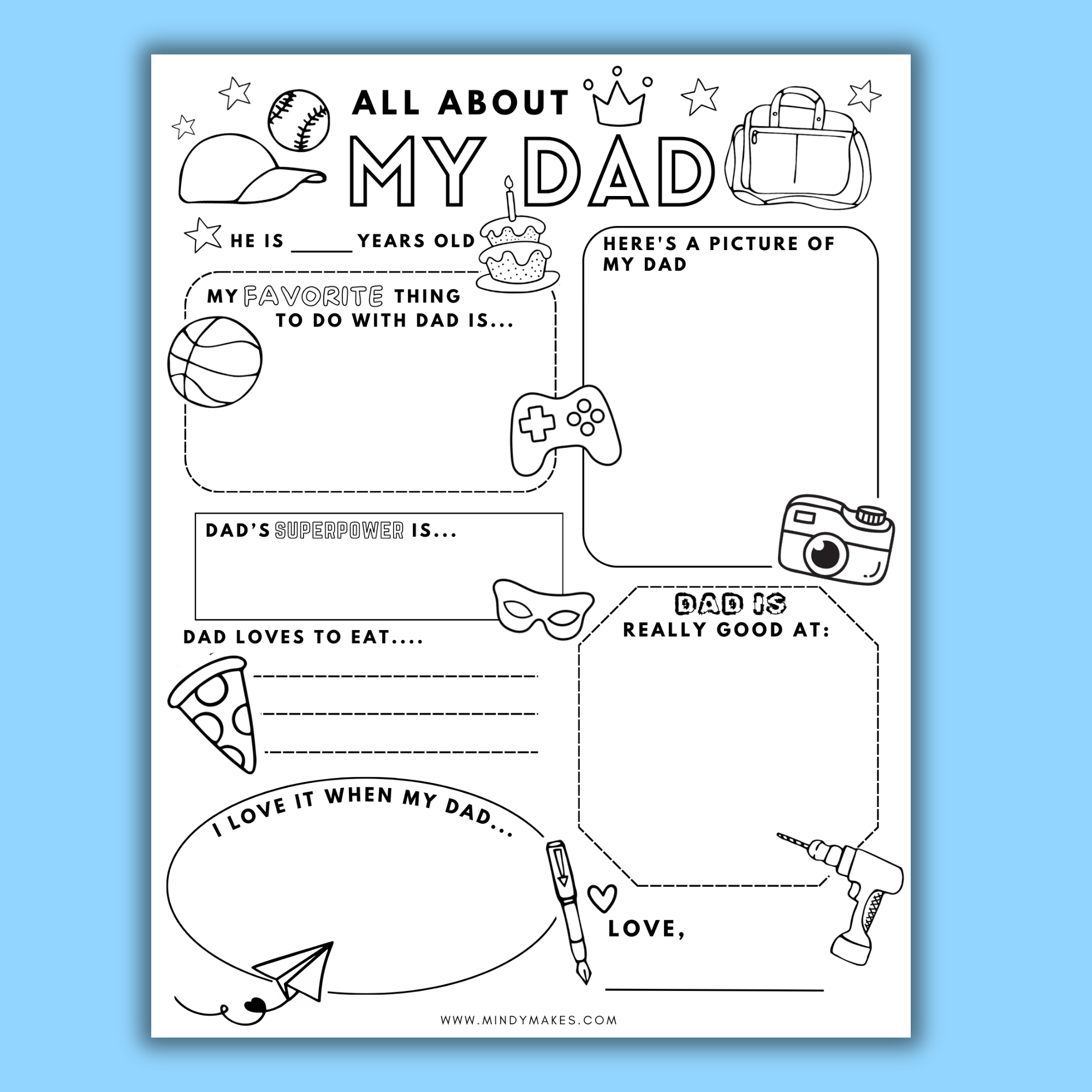 All About Dad Free Printable Pdf - Mindymakes with regard to Free Printable Father&amp;amp;#039;s Day Cards For Boyfriend