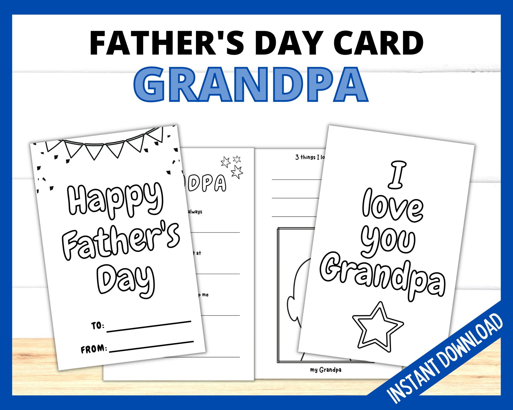 All About Grandpa, Father&amp;#039;S Day Card For Grandpa, Kids Printable pertaining to Happy Father&amp;amp;#039;s Day Grandpa Printable Card