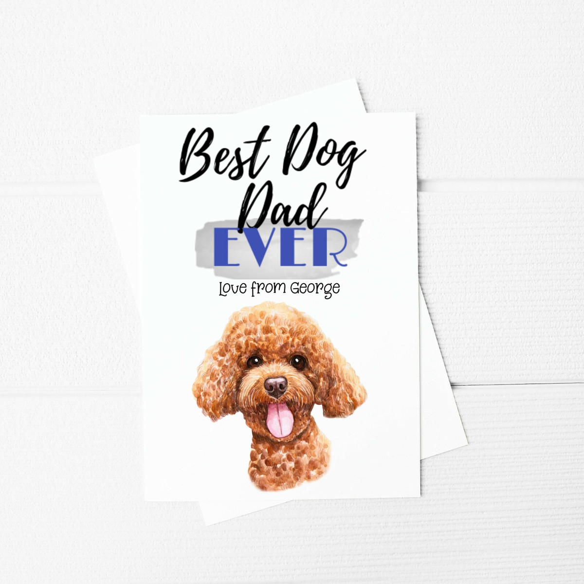Best Dog Dad Ever Poodle A5 Greeting Card, Father&amp;#039;S Day Card From The Dog throughout Dog Father&amp;amp;#039;s Day Card Printable