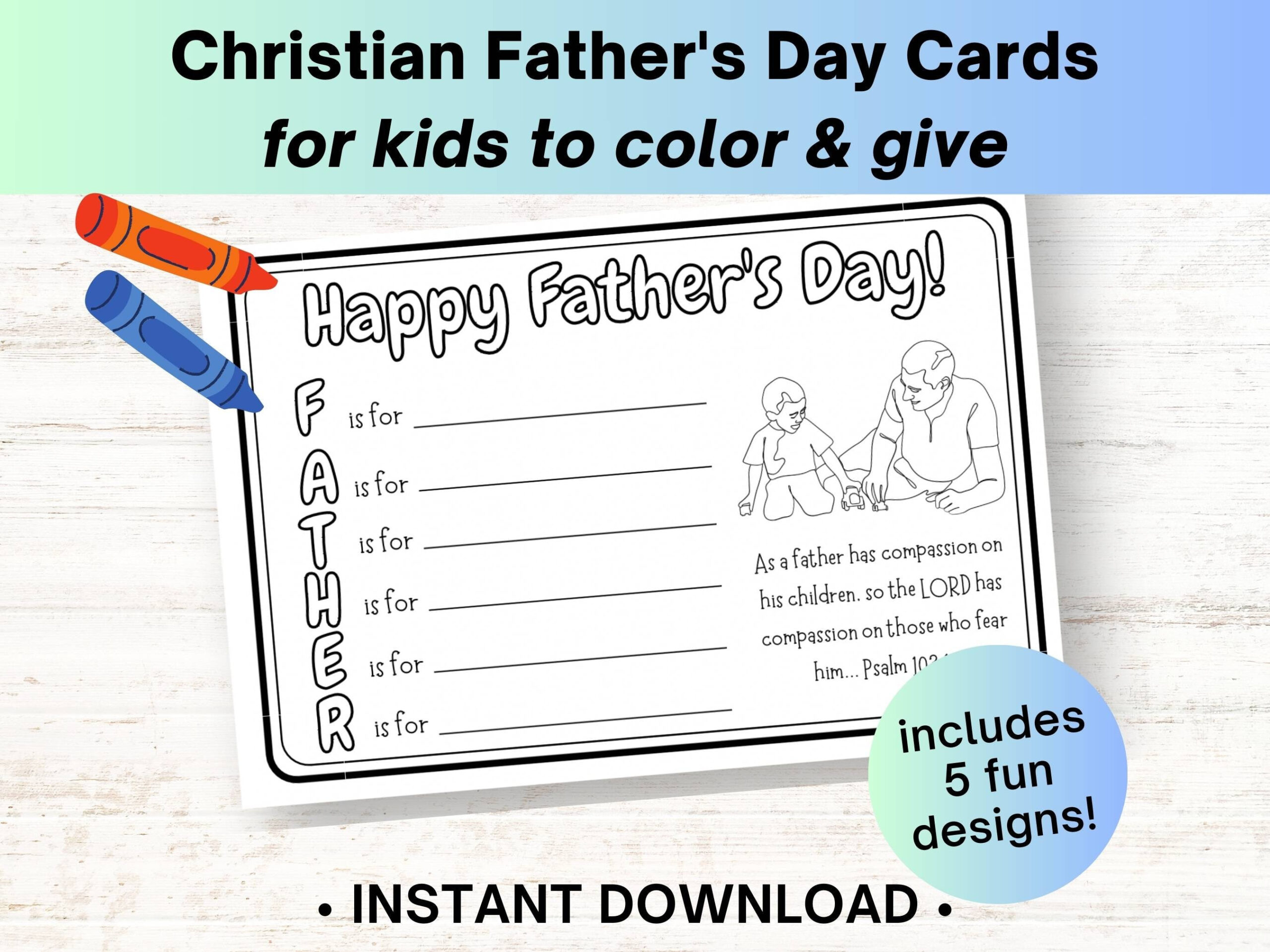 Buy Christian Father&amp;#039;S Day Cards For Kids To Color, Diy Gift For pertaining to Printable Christian Father Day Cards