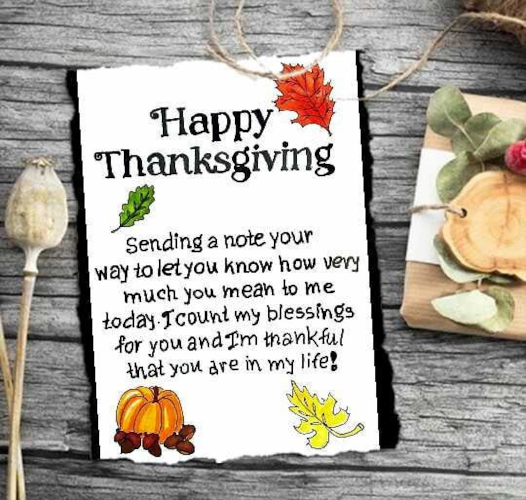 Buy Thankful Card Printable. Happy Thanksgiving Wish Card Print. Give Thanks Card Print. Thanksgiving Greeting Card With Poem. Digital Download. with Thanksgiving Cards Messages For Family