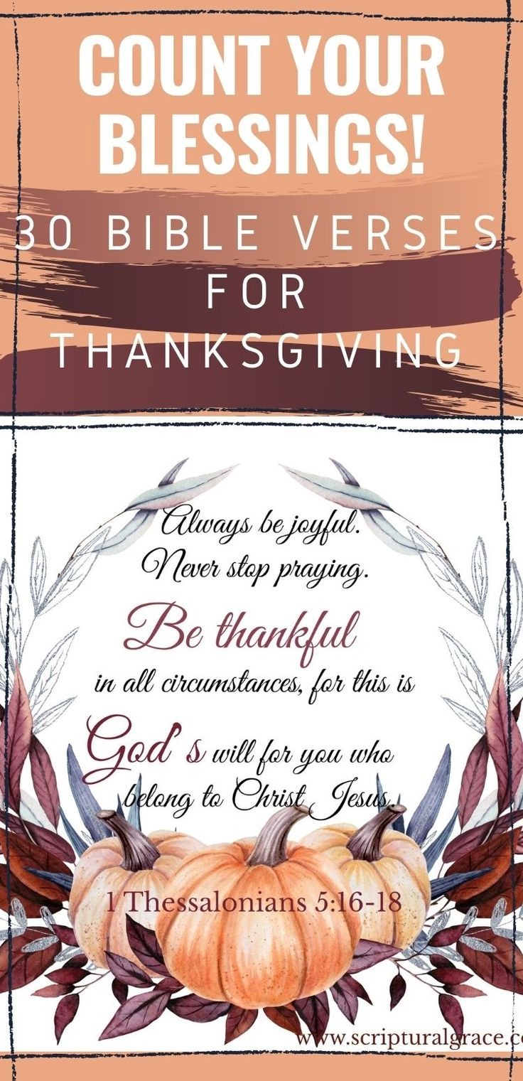 Count Your Blessings- 30 Days Of Bible Verses And Devotionals For regarding Thanksgiving Day Cards Verses