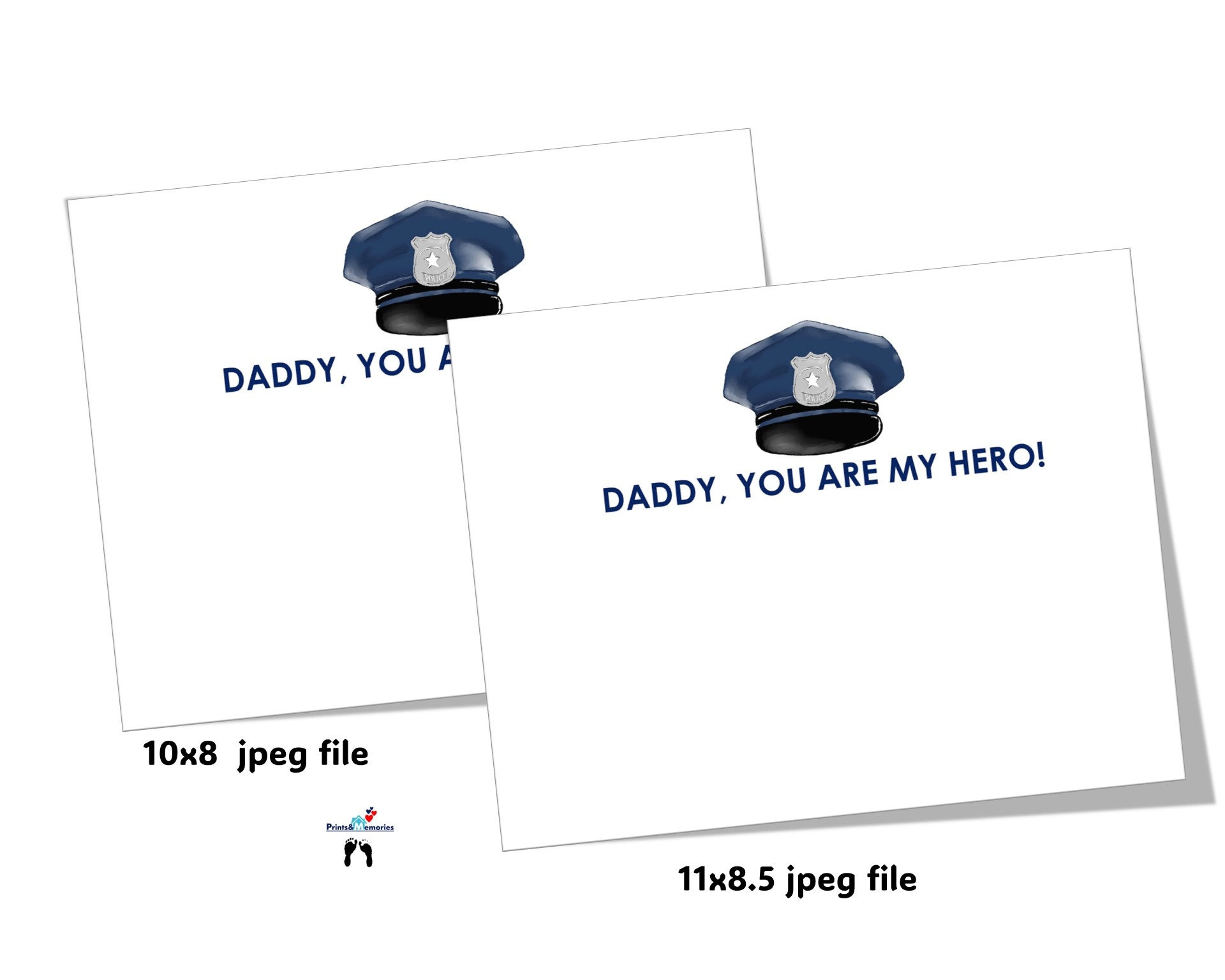 Dad Gift, Police Officer, Father&amp;#039;S Day Craft For Kids, Handprint with Police Father&amp;amp;#039;s Day Printable Cards