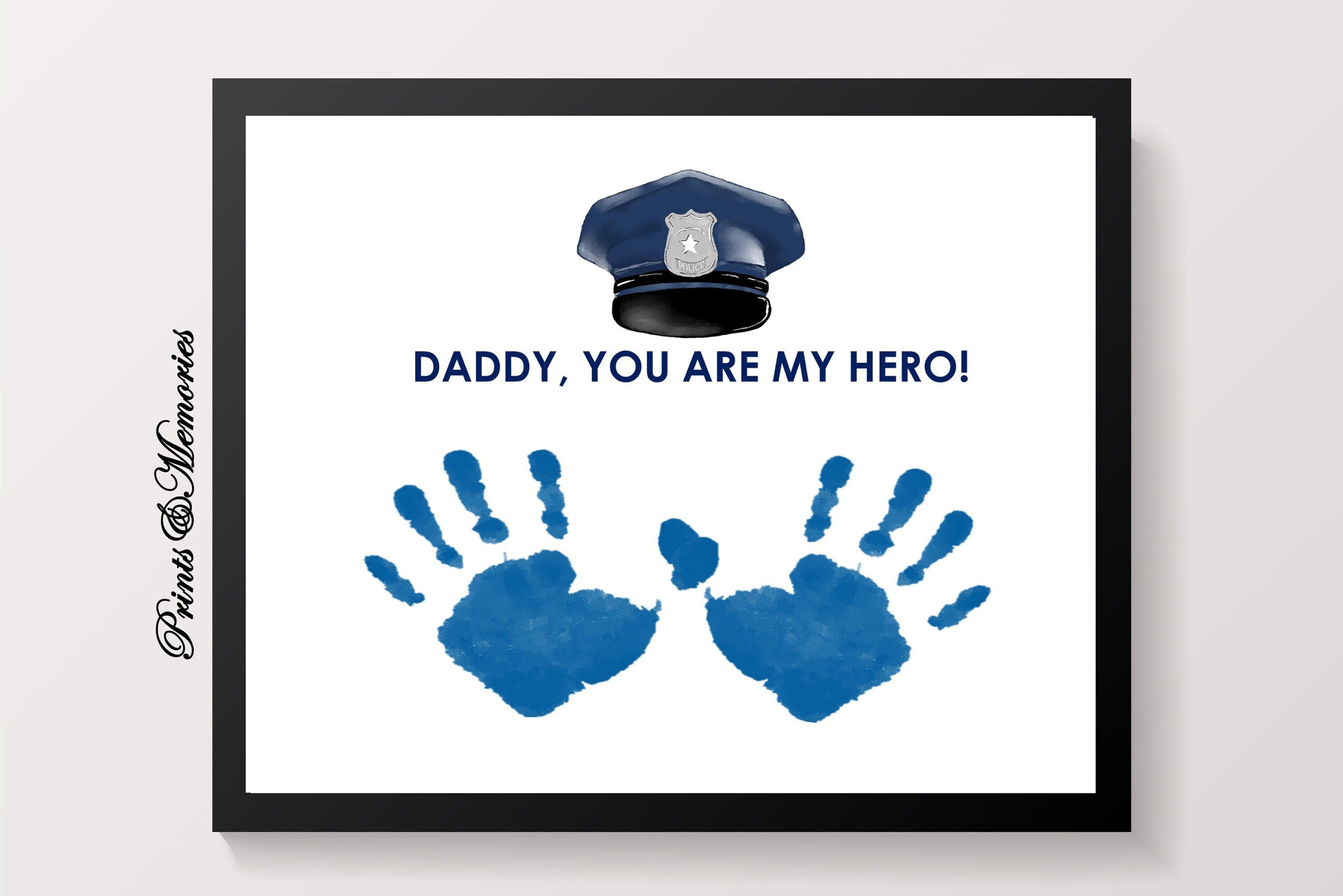 Dad Gift, Police Officer, Father&amp;#039;S Day Craft For Kids, Handprint with regard to Police Father&amp;#039;S Day Printable Cards