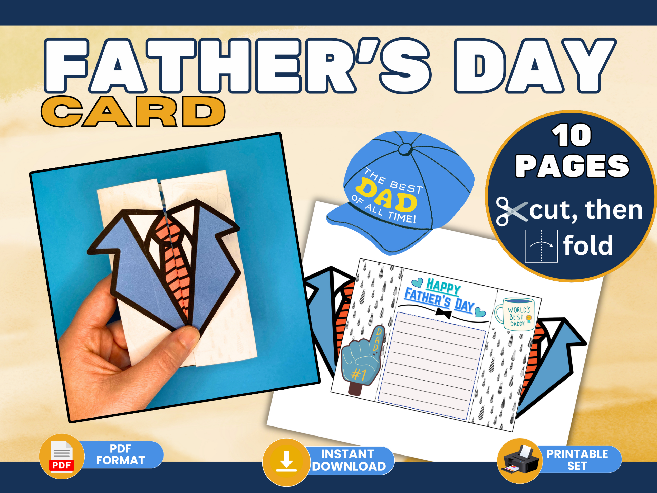 Dfy Father&amp;#039;S Day Cards-Cut And Fold. Creative Writing On Each Card regarding Bluey Father&amp;amp;#039;s Day Card Printable