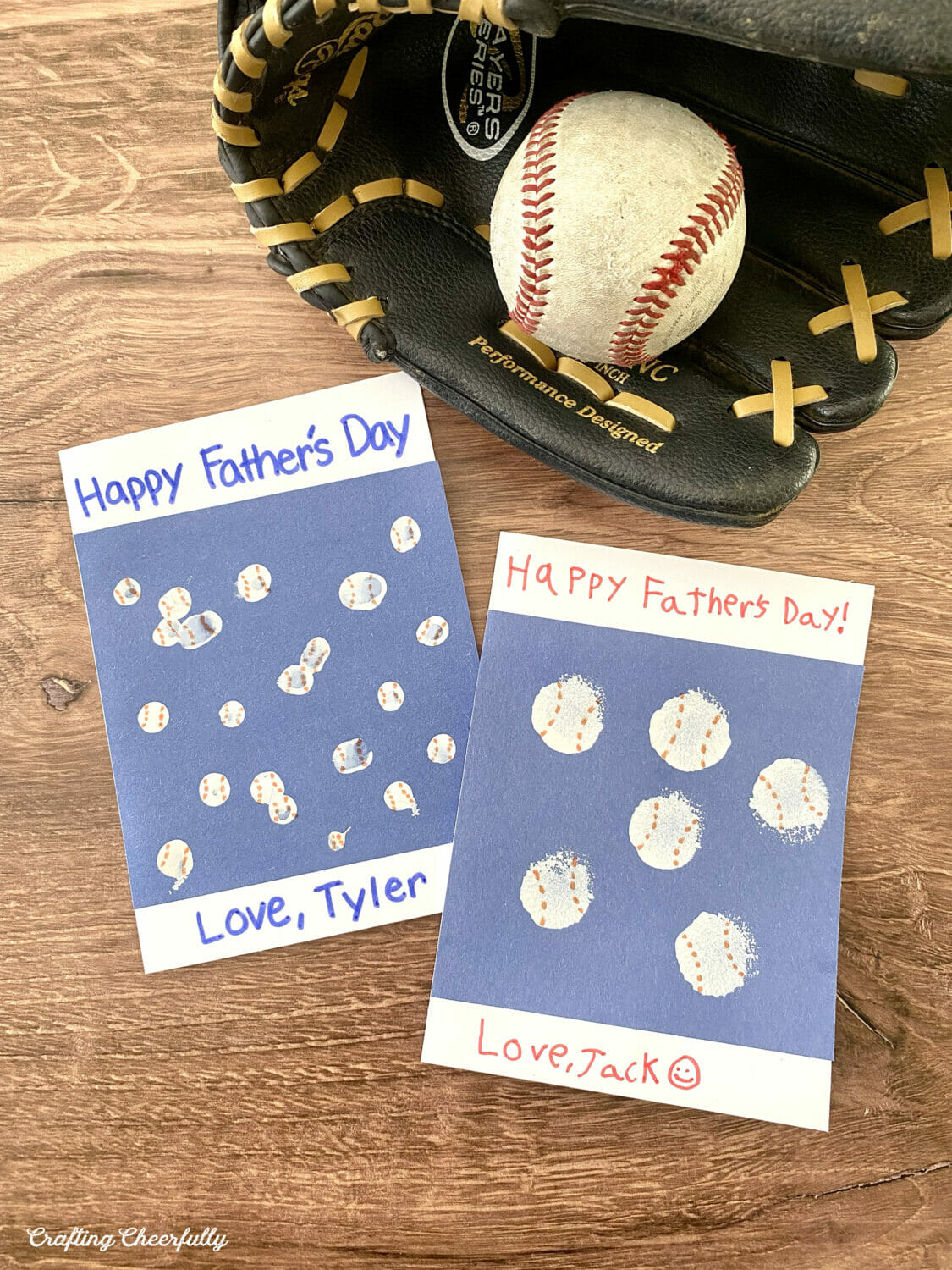 Father&amp;#039;S Day Baseball Thumbprint Cards - Crafting Cheerfully intended for Printable Father&amp;#039;S Day Baseball Themed Card