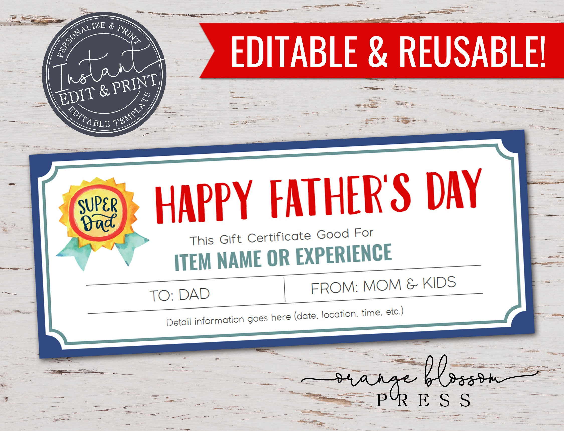 Father&amp;#039;S Day Certificate intended for Father&amp;#039;S Day Gift Card Printable
