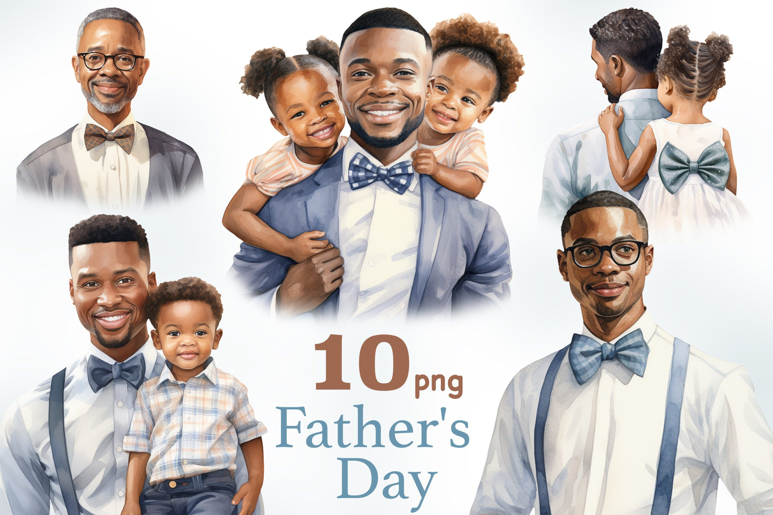 Fathers Day Clipart Set | Black Man Illustration pertaining to Printable African American Father&amp;#039;S Day Card