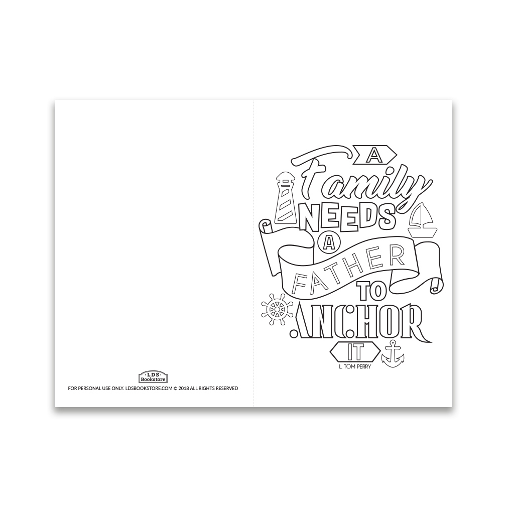 Father&amp;#039;S Day Coloring Card - A Family Needs A Father - Digital with regard to Father&amp;#039;S Day Card For Husband Printable
