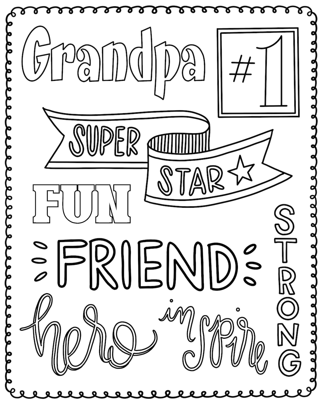 Father&amp;#039;S Day Grandpa Coloring Page! - Etsy inside Printable Father&amp;amp;#039;s Day Cards For Grandpa To Color