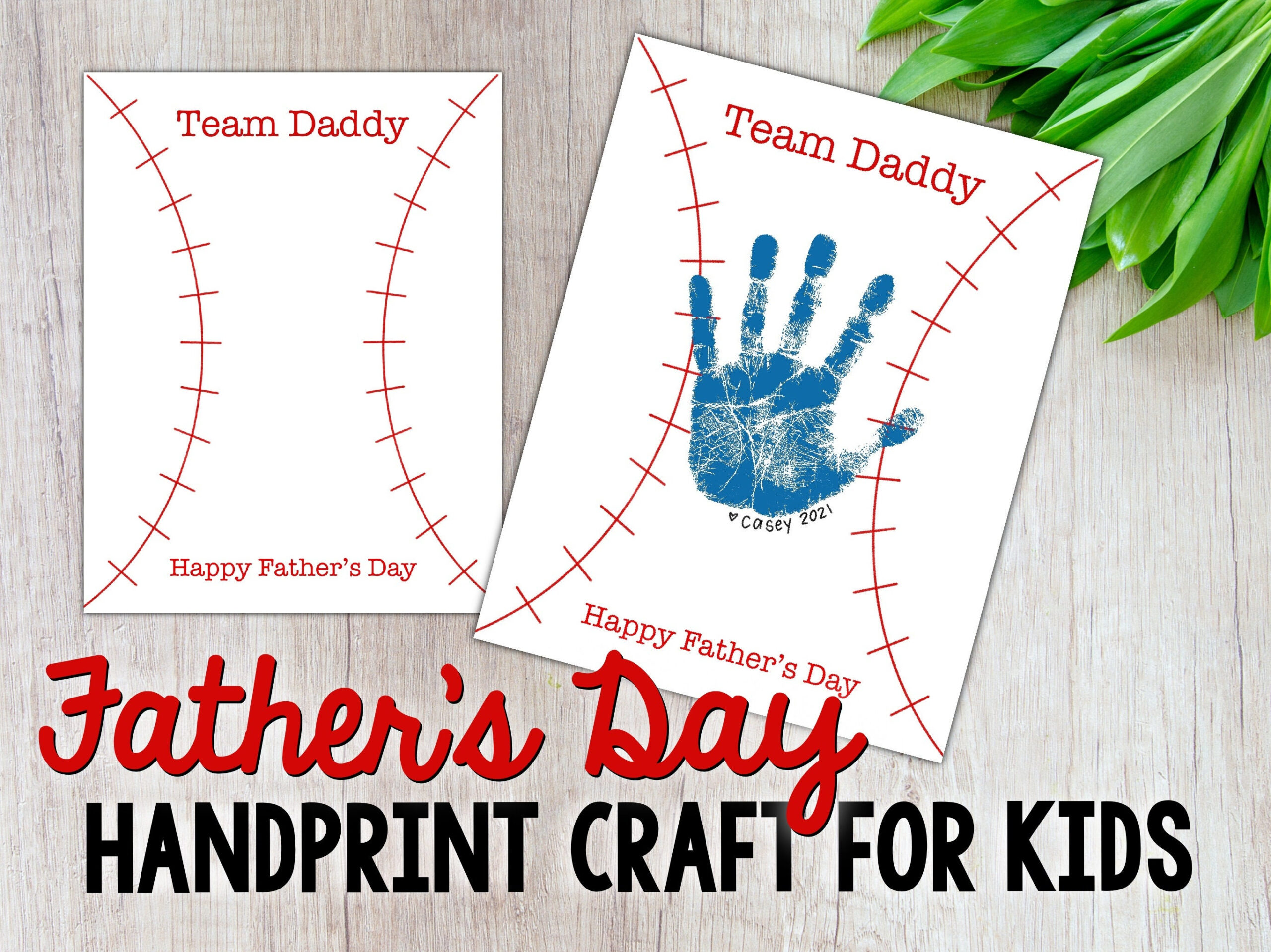 Father&amp;#039;S Day Handprint Craft, Team Daddy, Baseball, Digital pertaining to Printable Father&amp;#039;S Day Baseball Themed Card