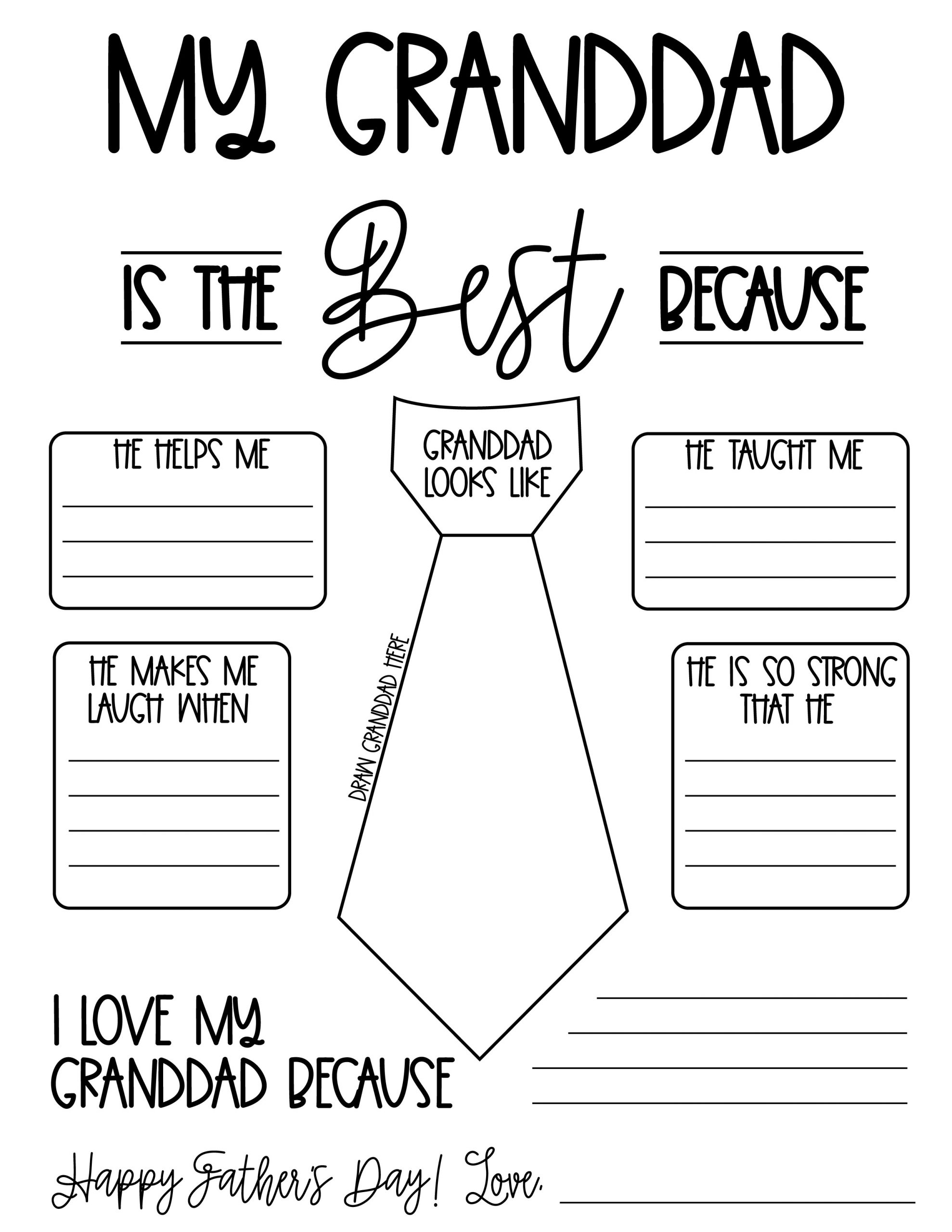 Father&amp;#039;S Day Printable (For Grandpa, Papa And Granddad, Too!) in Father&amp;amp;#039;s Day Card Grampa Printable